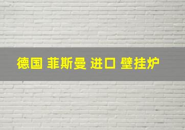 德国 菲斯曼 进口 壁挂炉